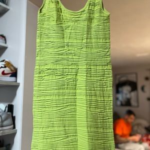 crinkle body dress lime green